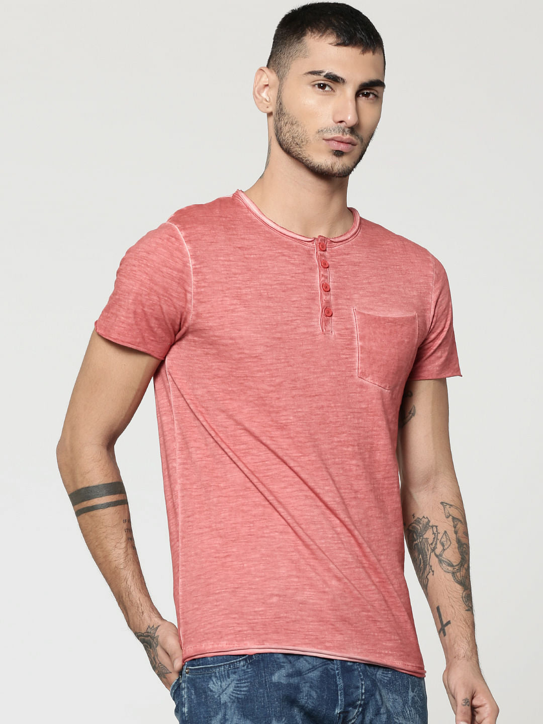Red Henley T-Shirt