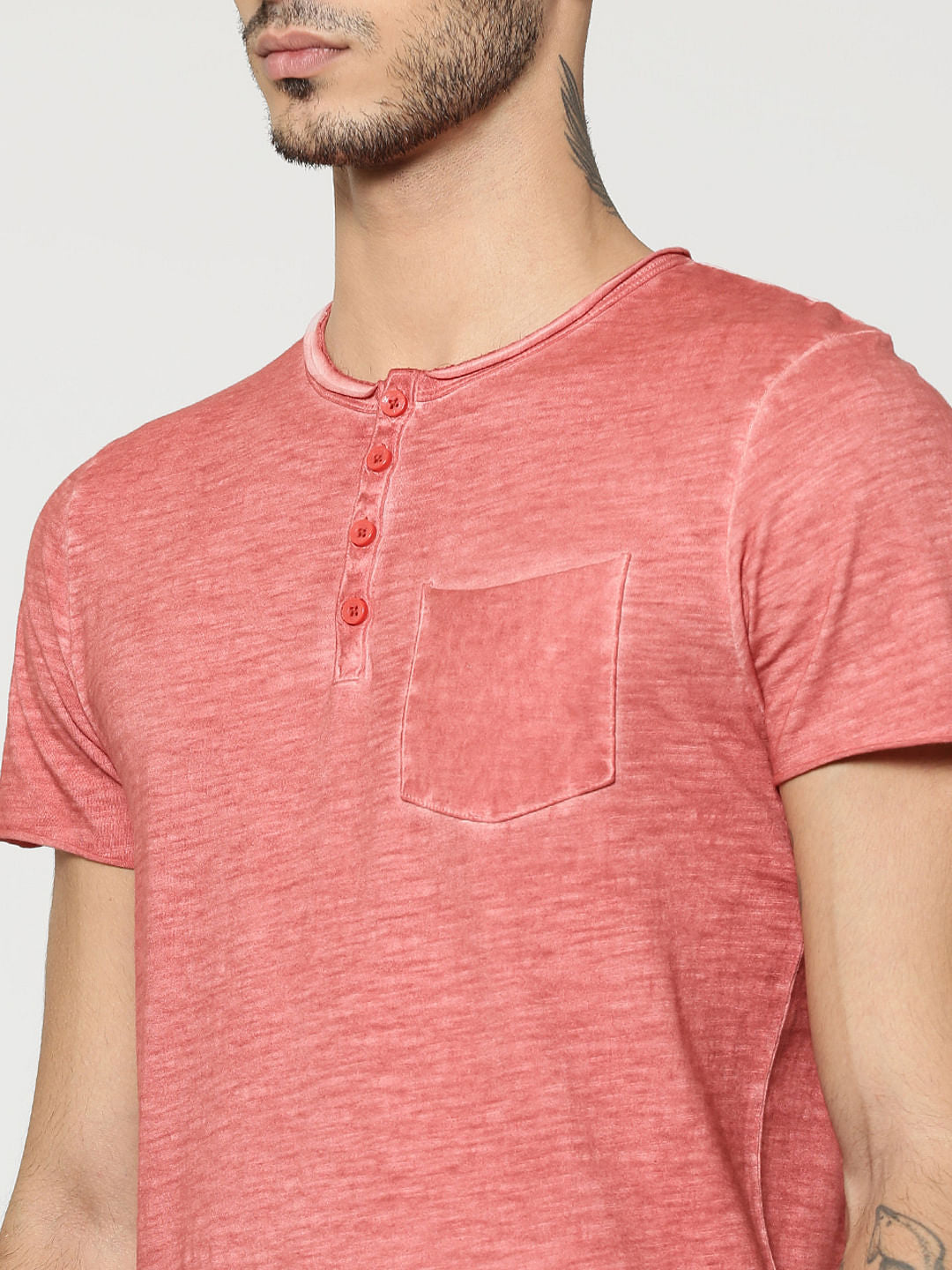 Red Henley T-Shirt
