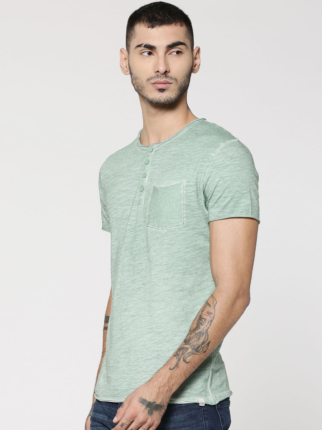 Light Green Henley T-Shirt