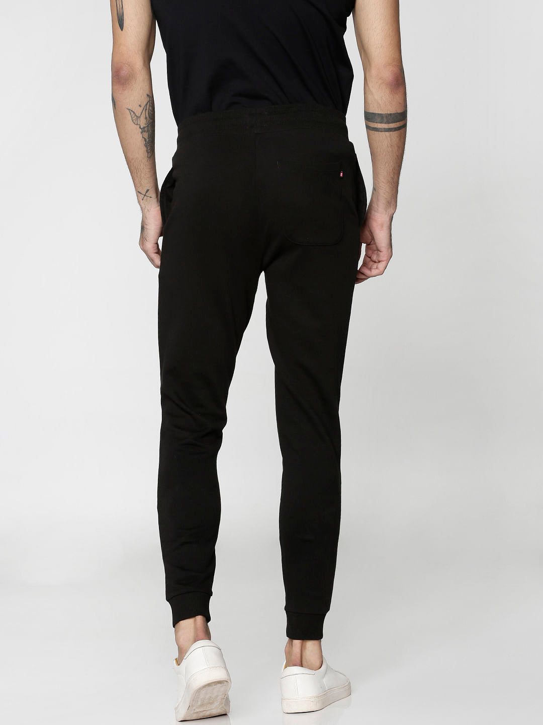 Black Drawstring Low Rise Slim Fit Sweatpants