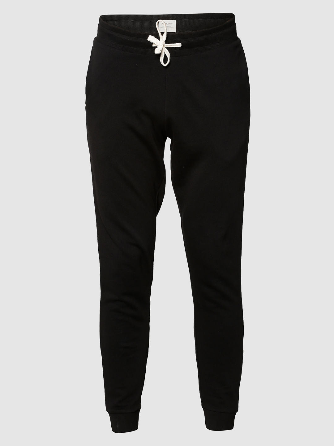 Black Drawstring Low Rise Slim Fit Sweatpants