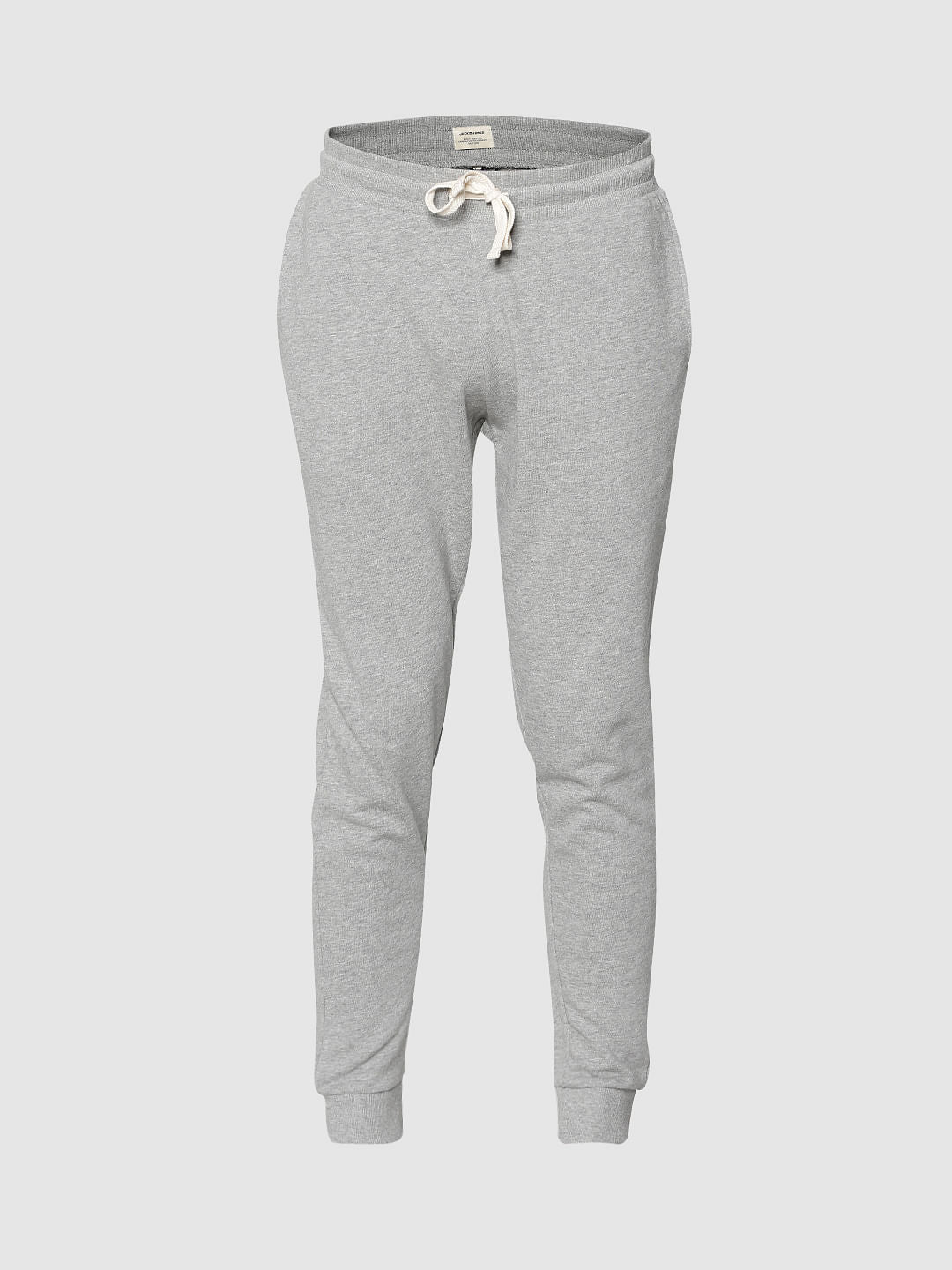 Light Grey Drawstring Low Rise Slim Fit Sweatpants