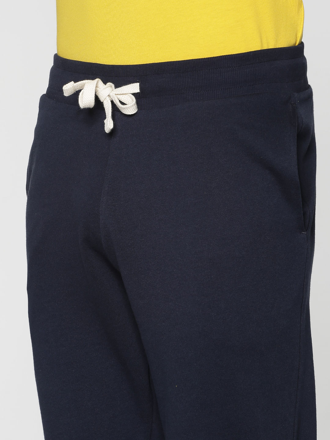 Blue Drawstring Low Rise Slim Fit Sweatpants
