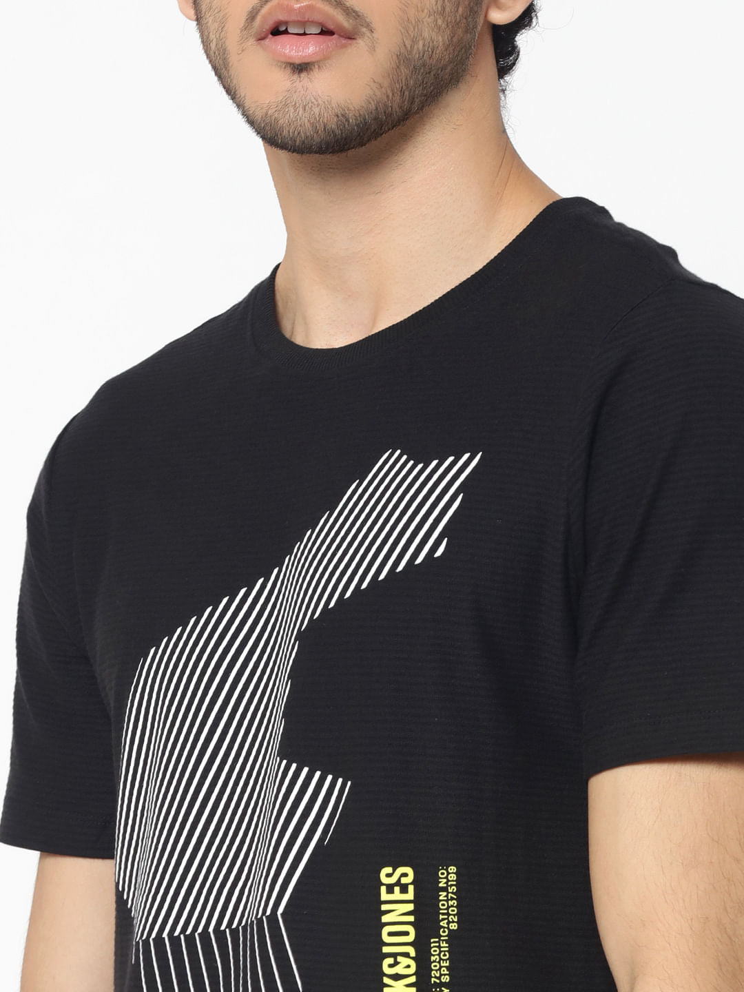 Black Graphic Print Crew Neck T-Shirt