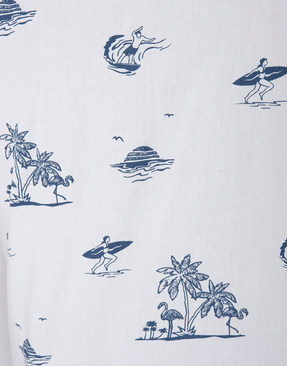Blue Palm Tree Print Shirt