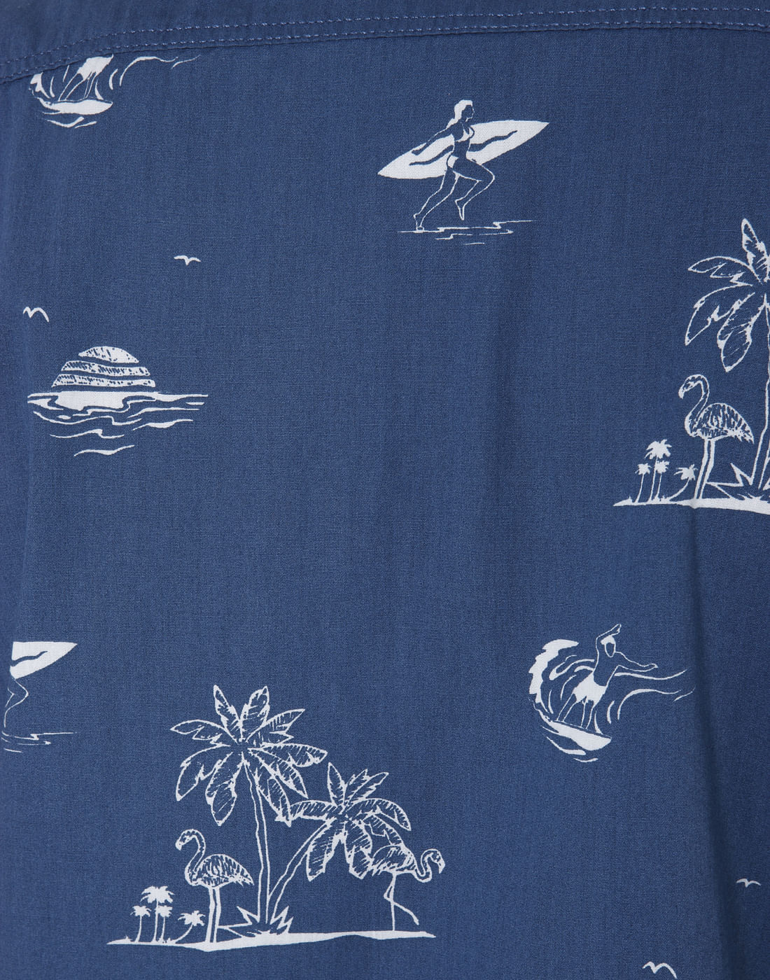 Blue Palm Tree Print Shirt