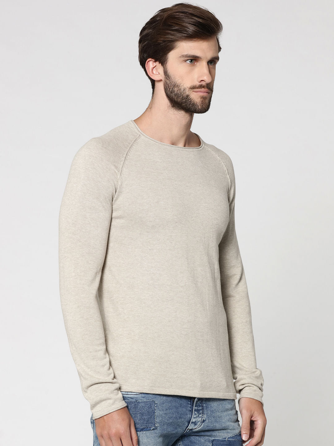 Off White Raglan Sleeves Sweatshirt
