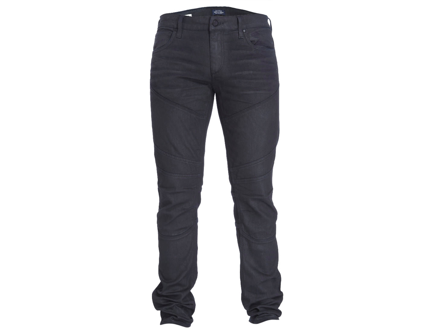 Black Low Rise Slim Fit Biker Jeans
