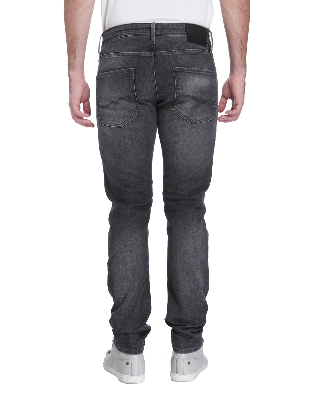 Grey Mid Rise Relaxed Fit Jeans