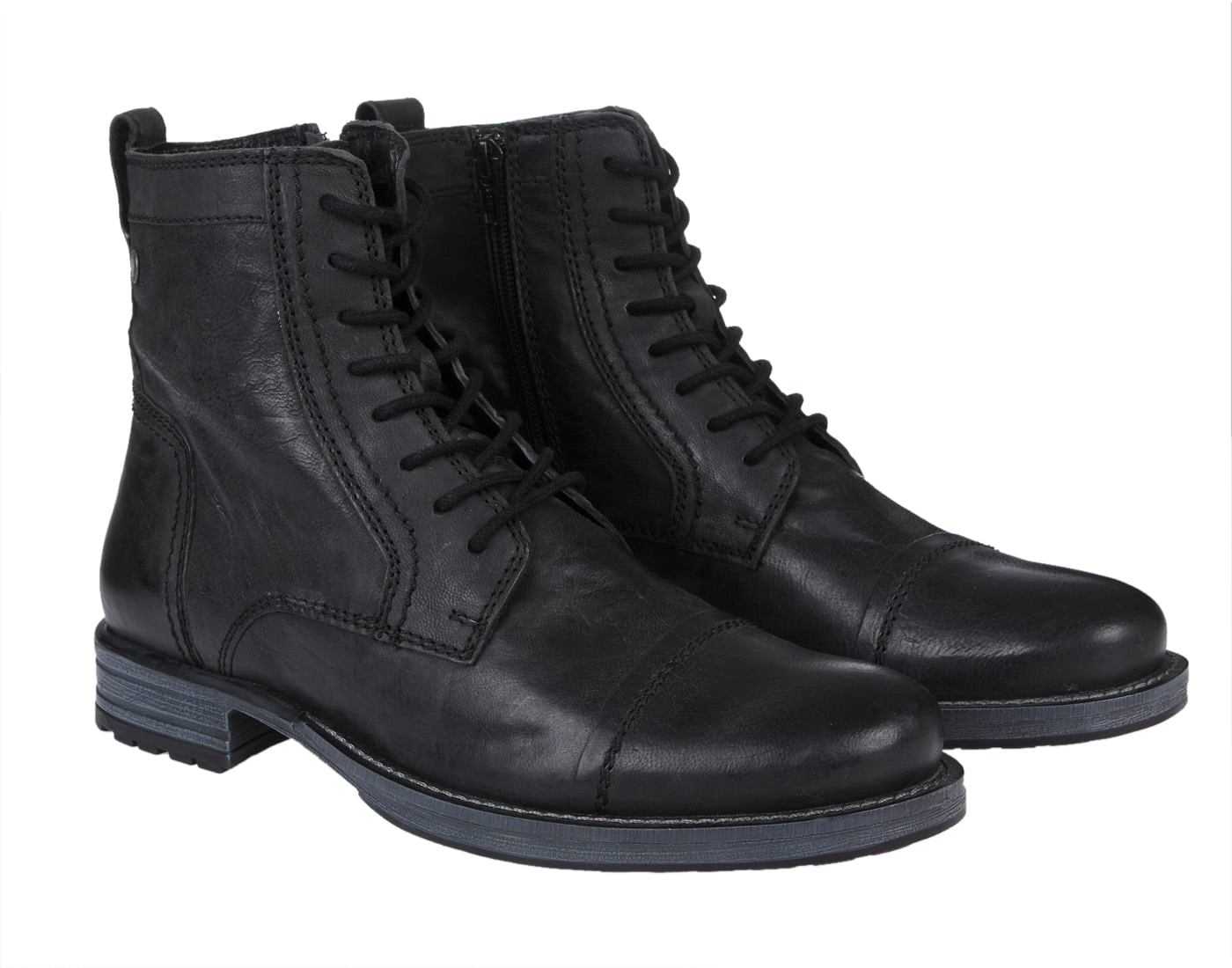 Black High Top Leather Boots