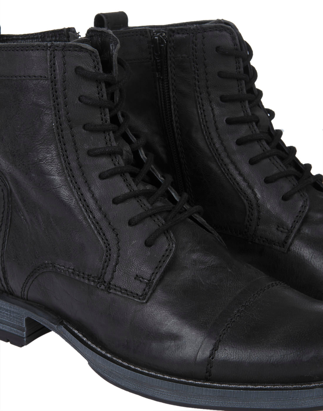 Black High Top Leather Boots