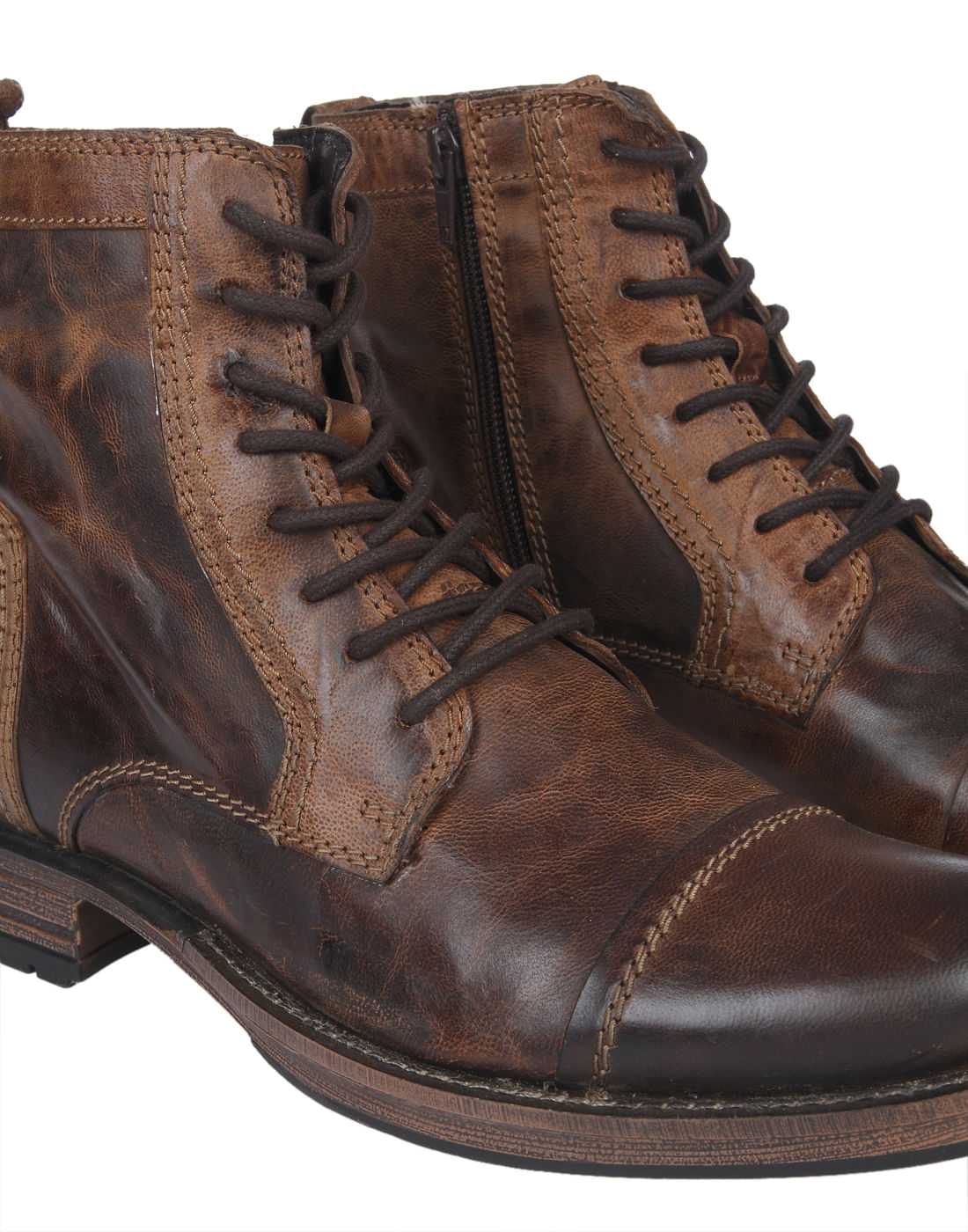 Tan High Top Leather Boots