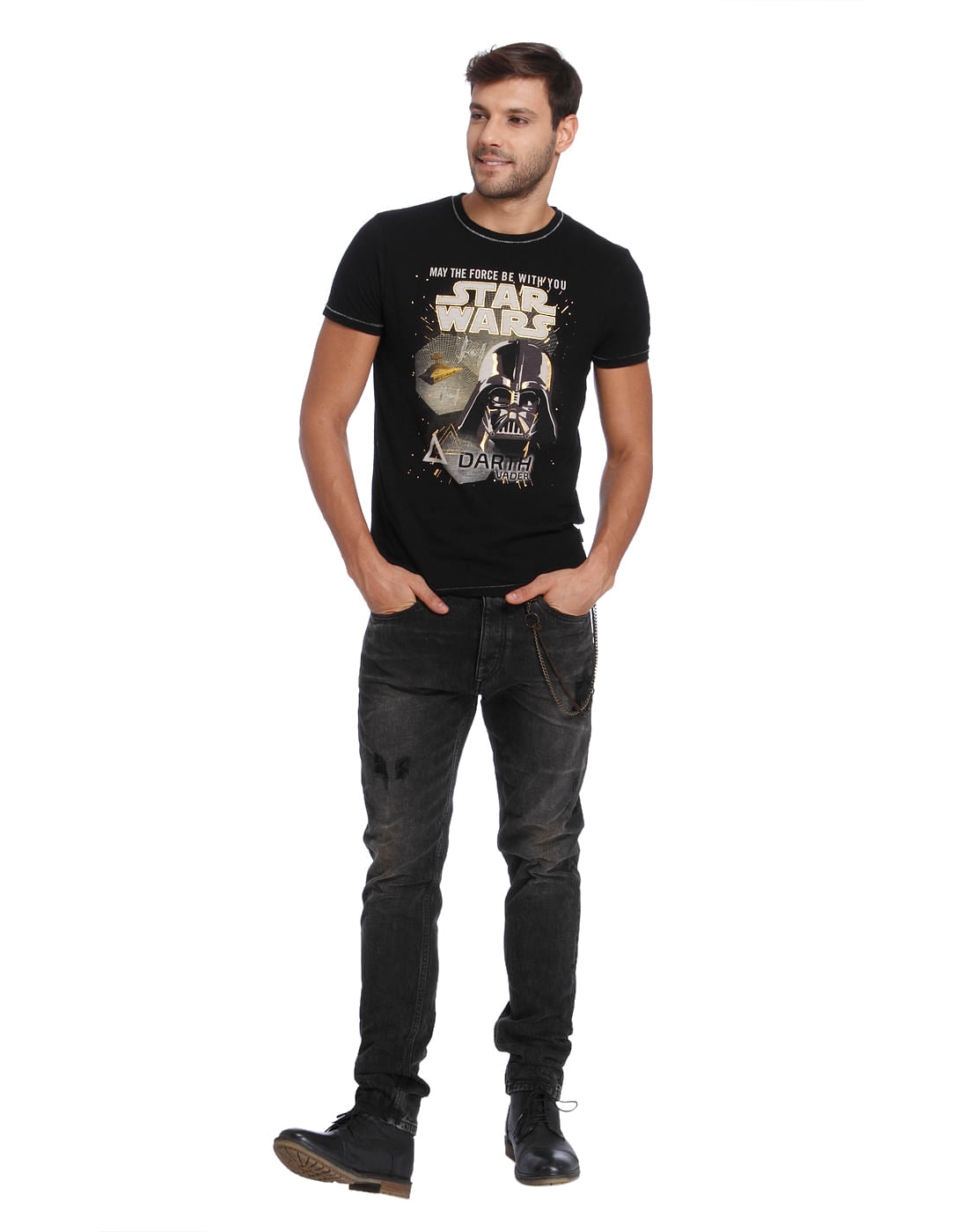 Star Wars Black Darth Vader Print Crew Neck T-Shirt