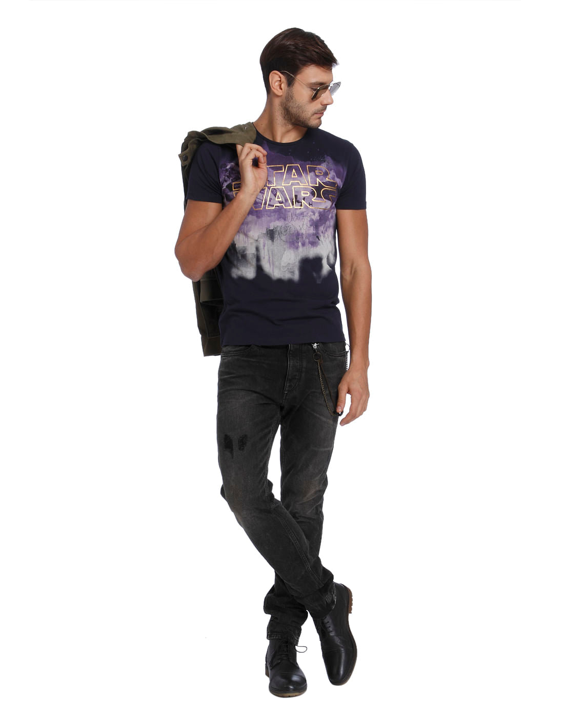 Star Wars Dark Blue Star Wars Print Crew Neck T-Shirt