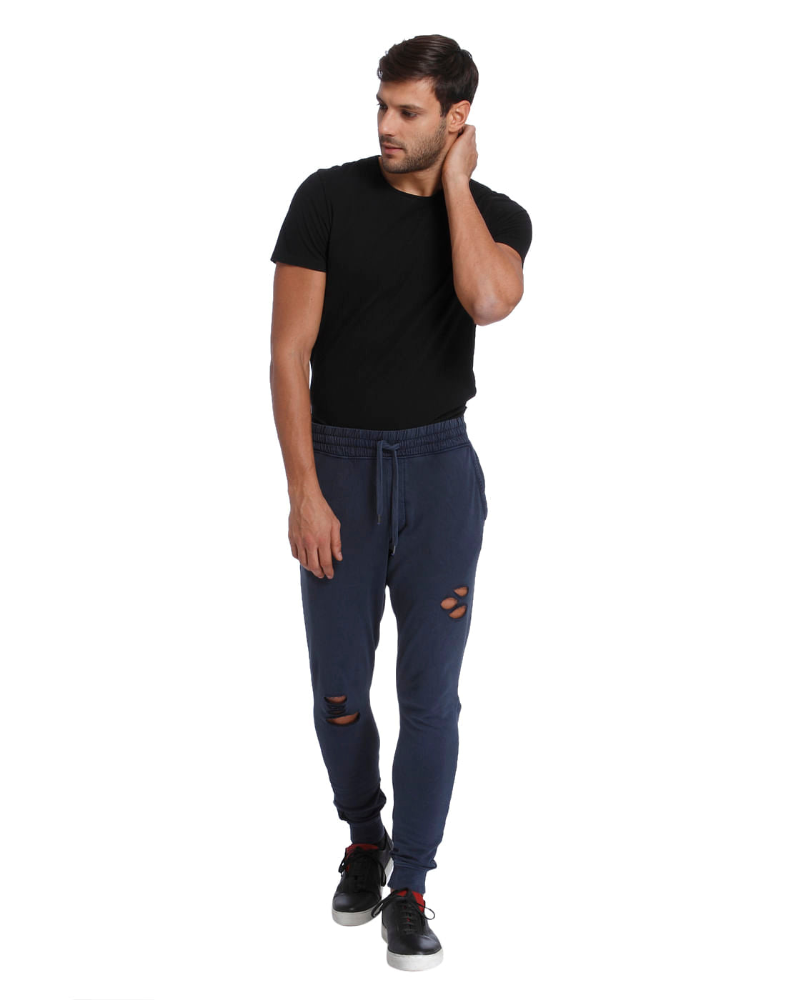 Blue Ripped Sweatpants