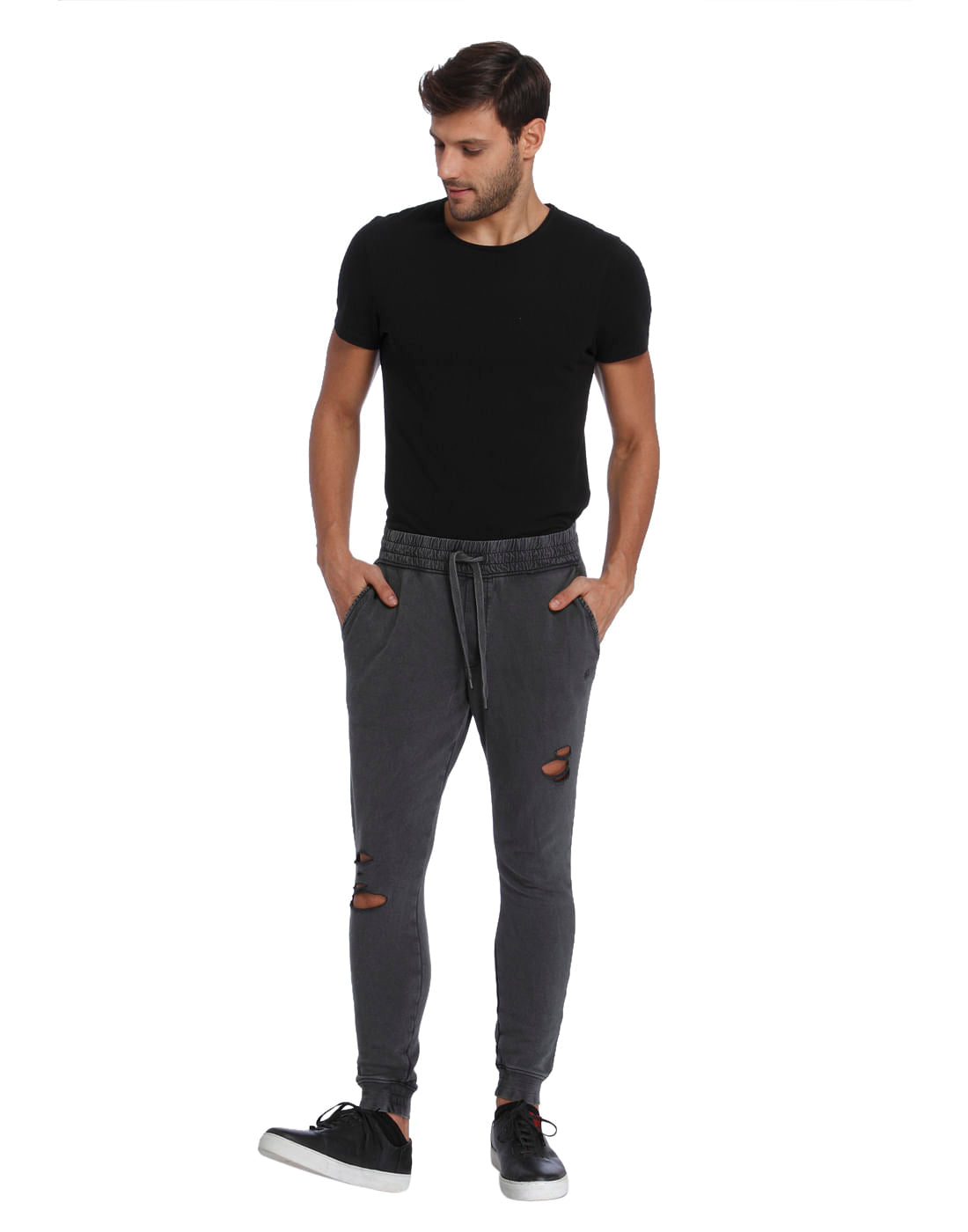 Grey Ripped Sweatpants