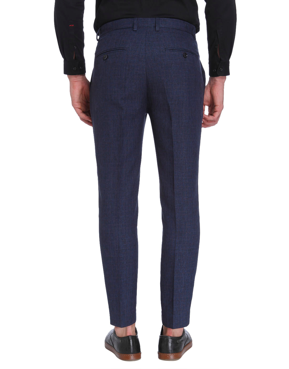 Blue Check Slim Fit Trousers