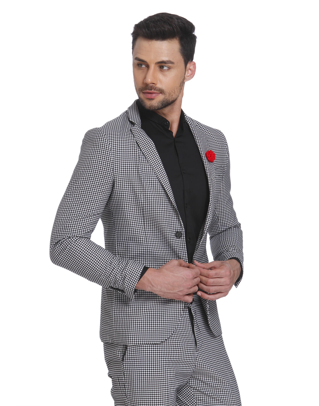 Gingham Slim Fit Blazer