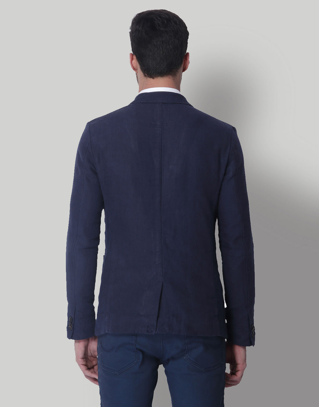 Dark Blue Linen Blazer