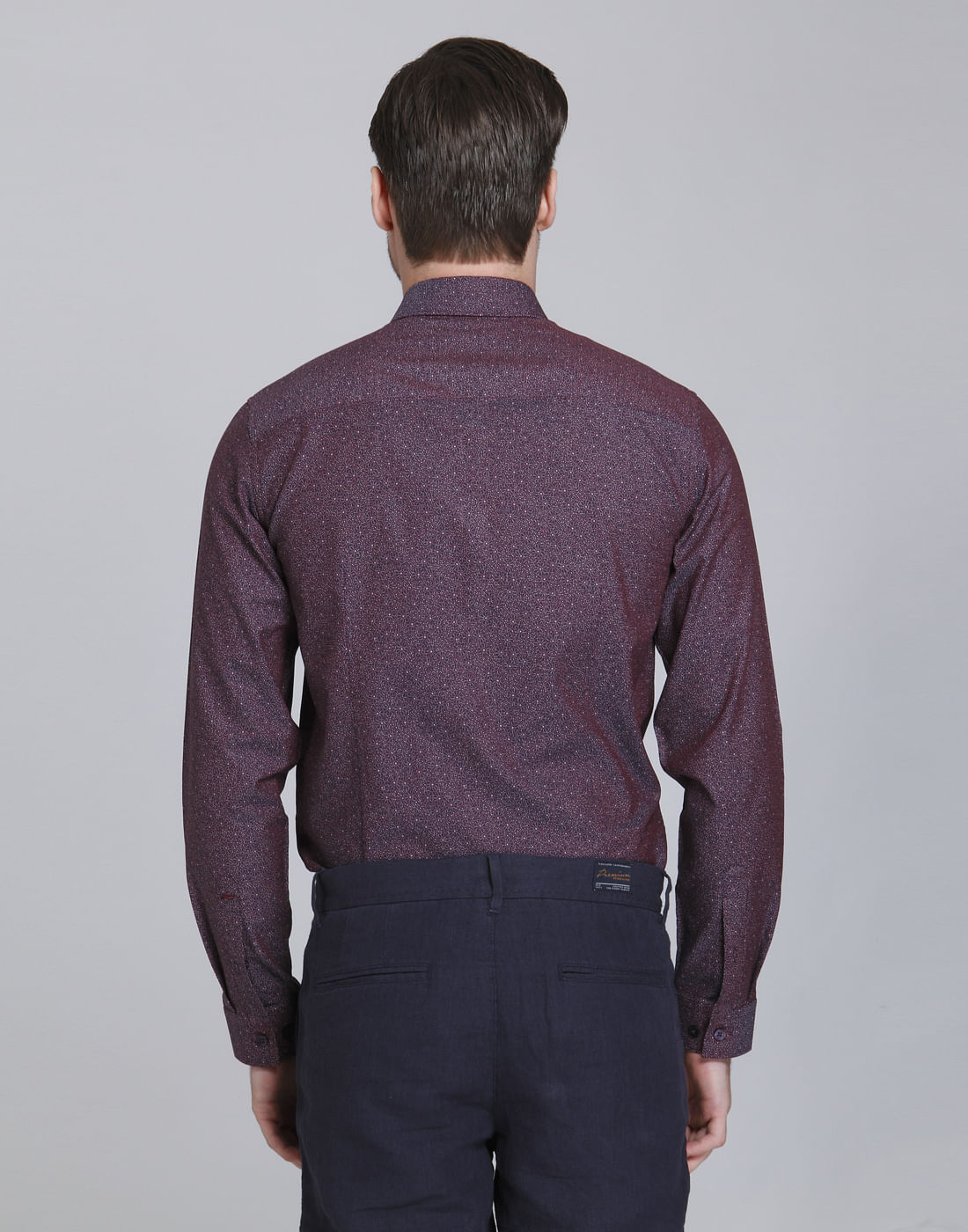 Maroon All Over Print Slim Fit Shirt