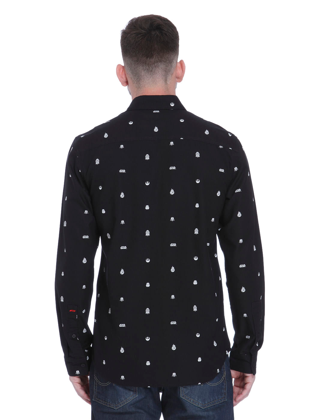 Star Wars Black All Over Print Slim Fit Shirt