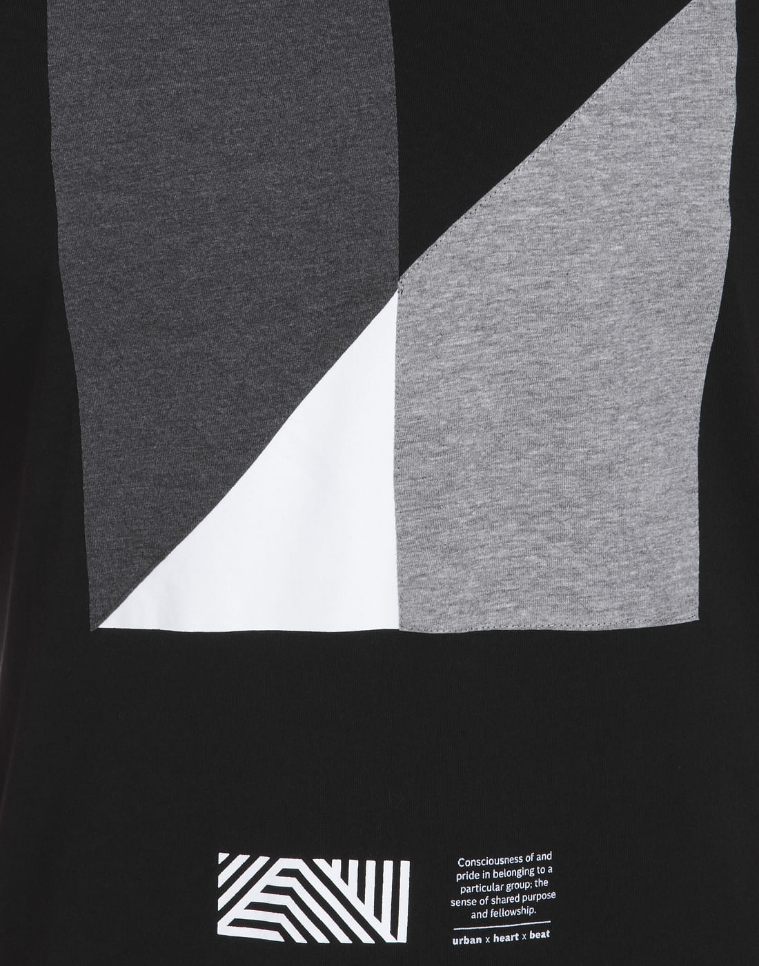 Black & Grey Print Crew Neck T-Shirt