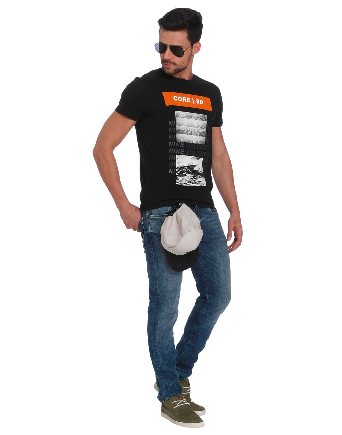 Black Graphic Print Crew Neck T-Shirt