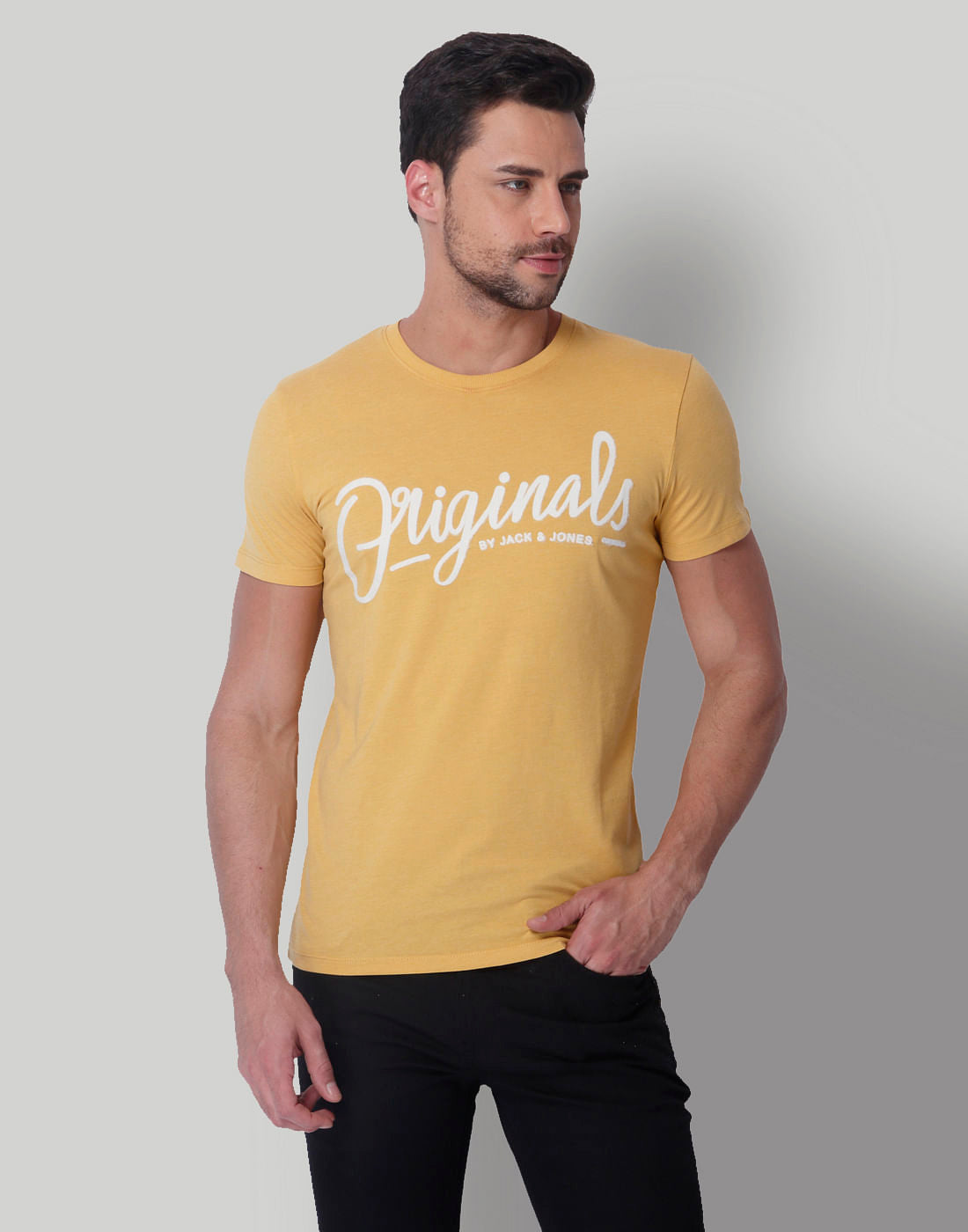 Yellow Originals Print Crew Neck T-Shirt