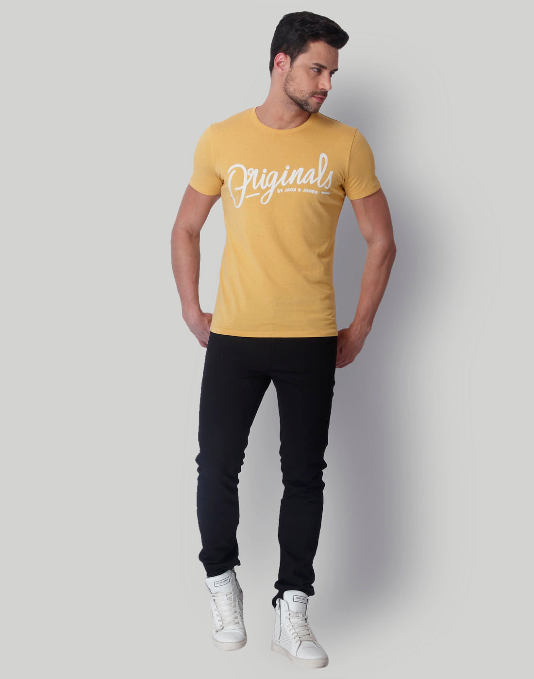 Yellow Originals Print Crew Neck T-Shirt