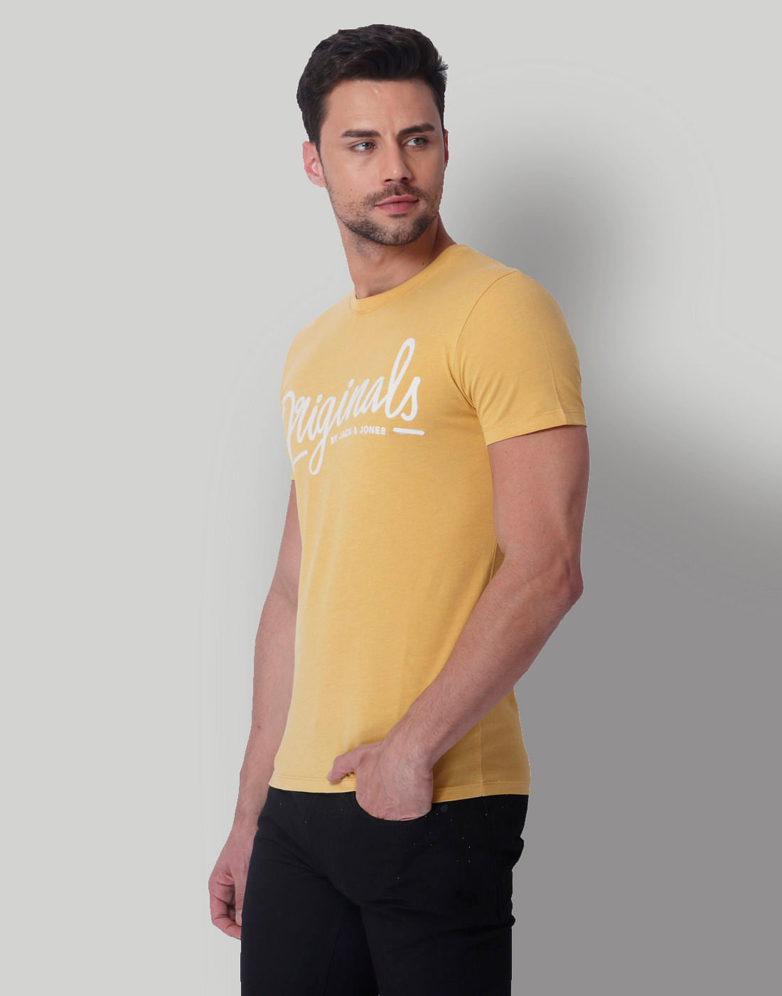 Yellow Originals Print Crew Neck T-Shirt