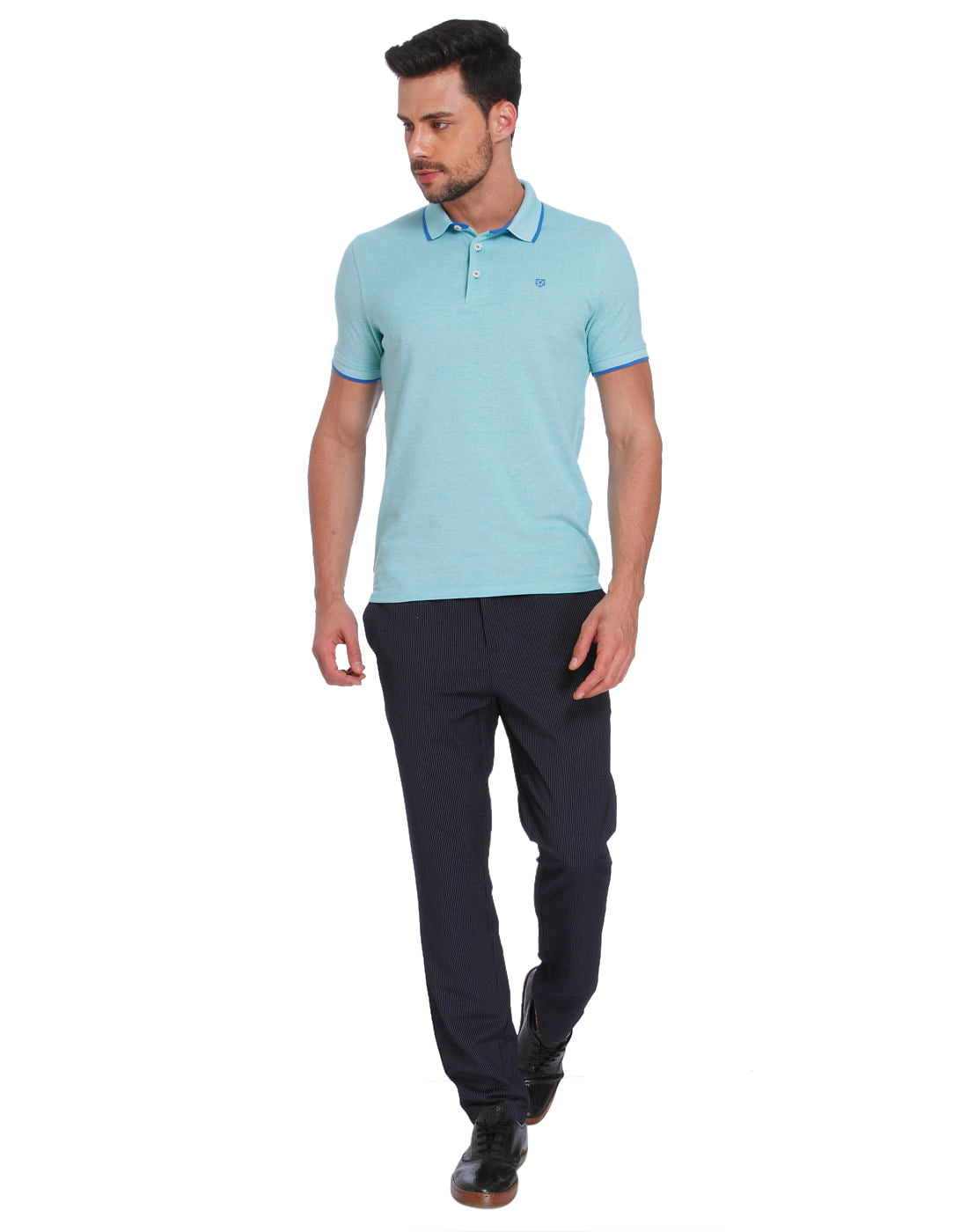 Sea Green & Blue Polo T-Shirt
