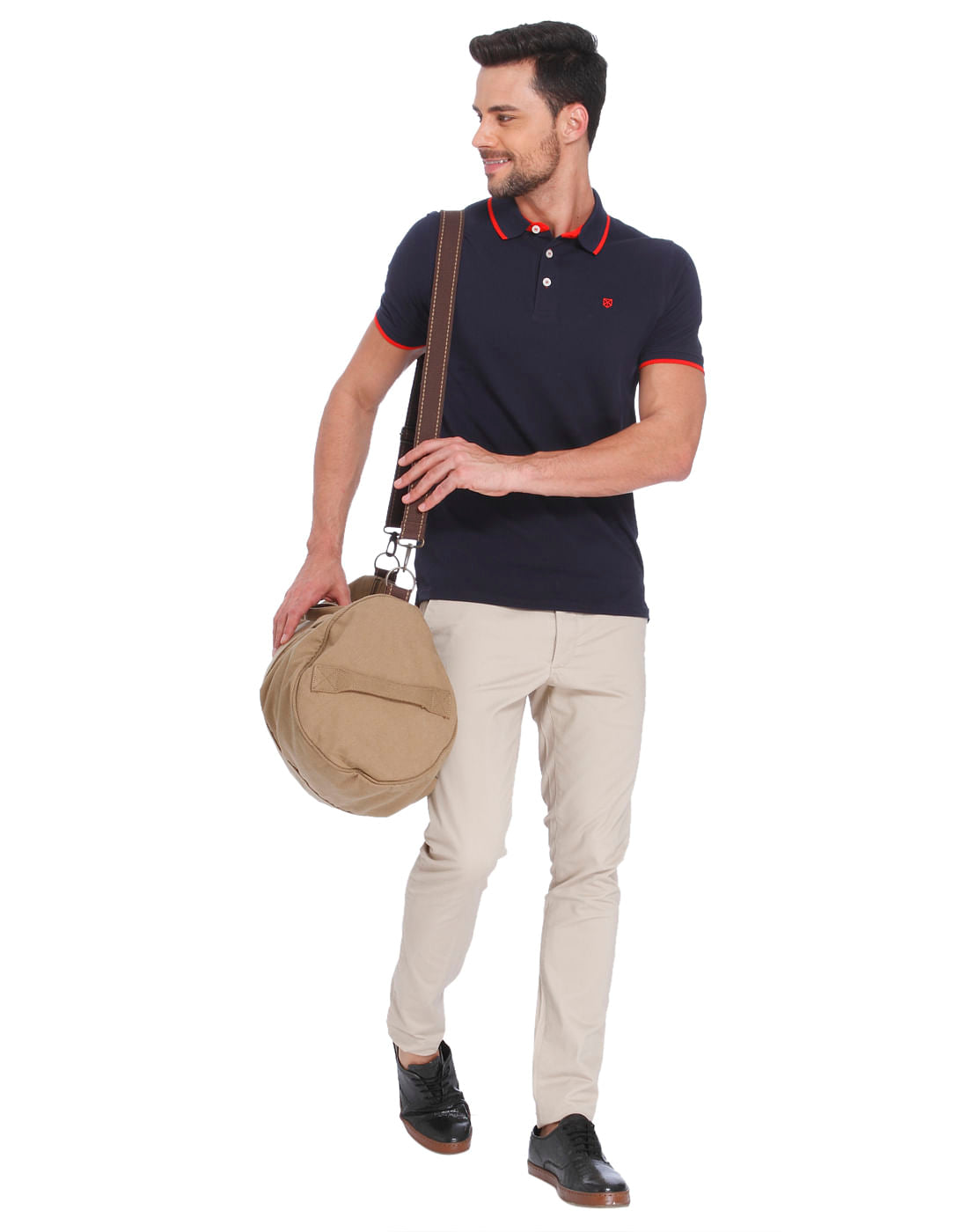 Dark Blue & Orange Polo T-Shirt