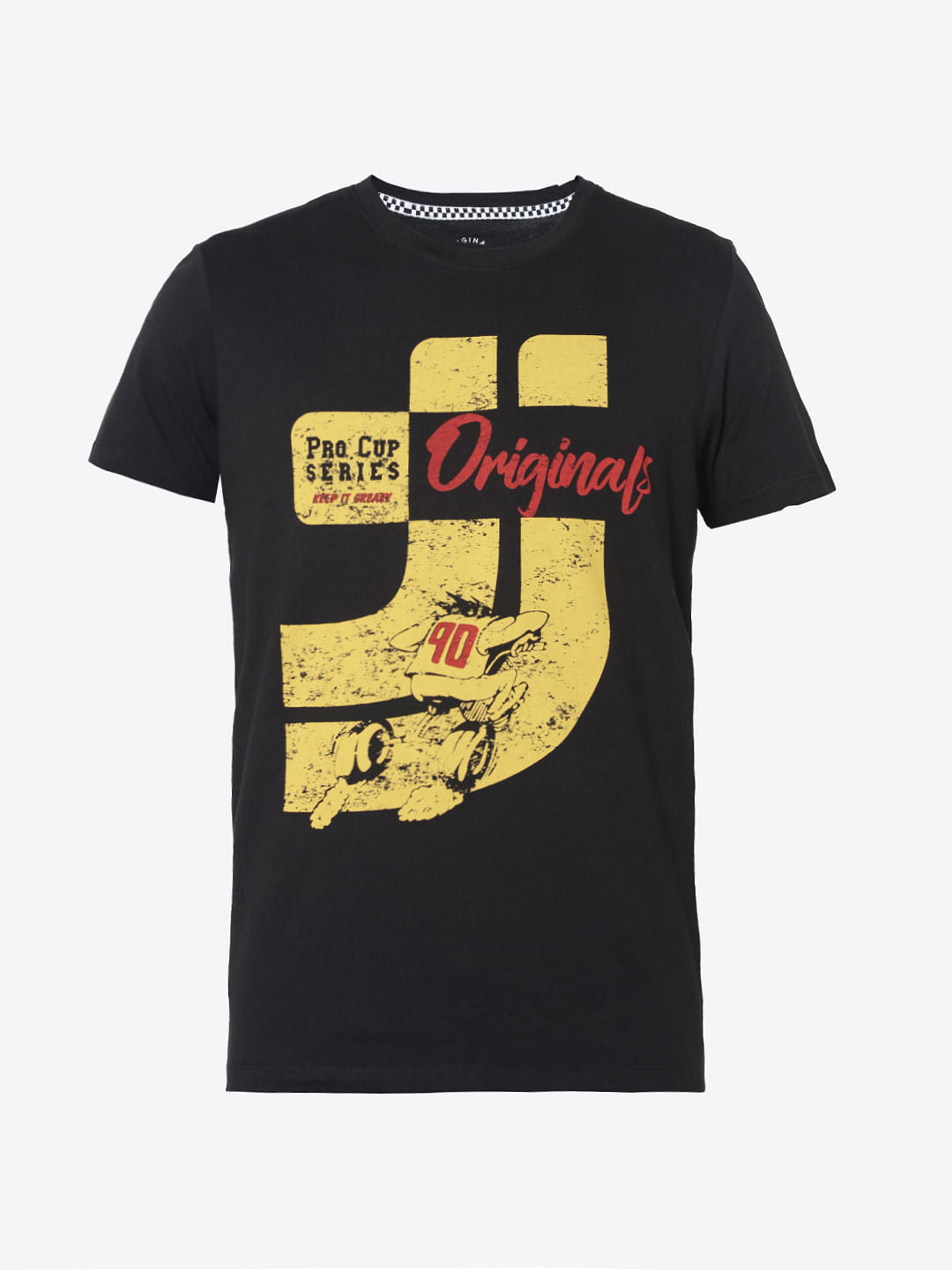 Black Graphic Print Crew Neck T-Shirt