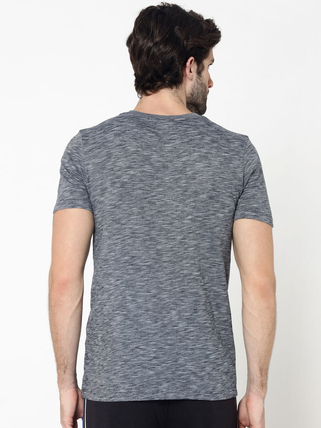 Grey Colourblocked Typography Print Crew Neck T-Shirt