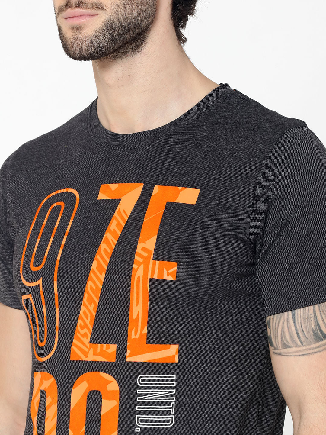 Black Typographic Print Crew Neck T-Shirt