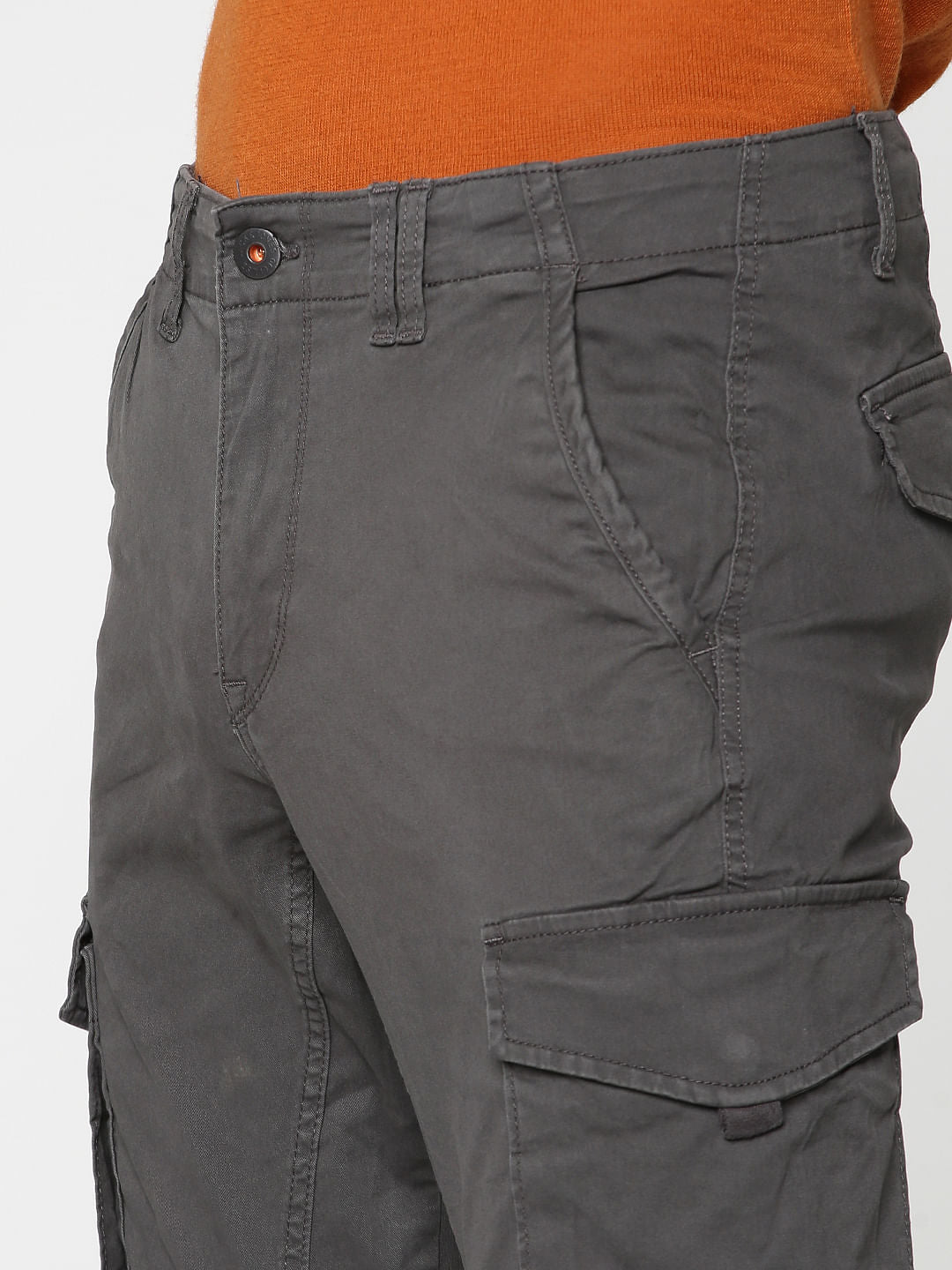Grey Anti-Fit Cargo Pants