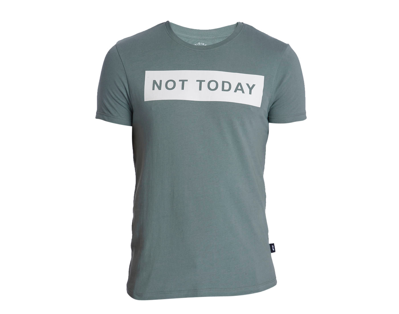 Green Text Print Crew Neck T-Shirt