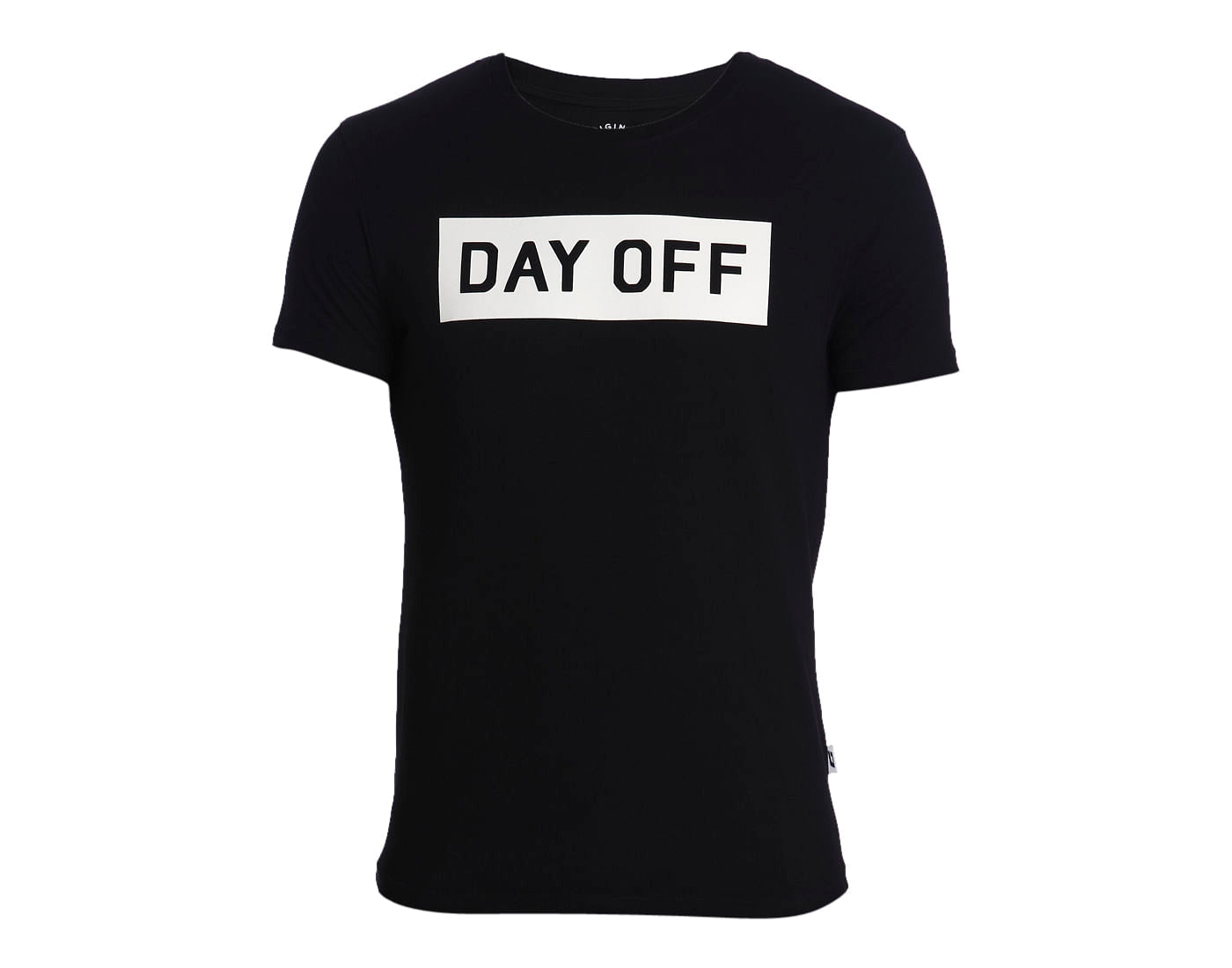 Black & White Text Print Crew Neck T-Shirt