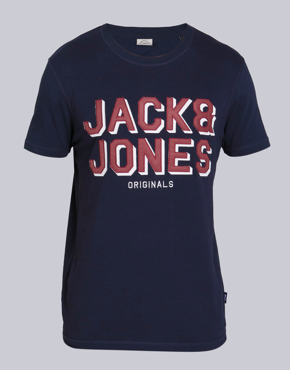 Blue Logo Print Crew Neck T-Shirt