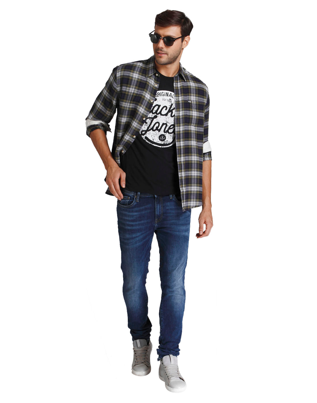 Black & White Text Print Crew Neck T-Shirt