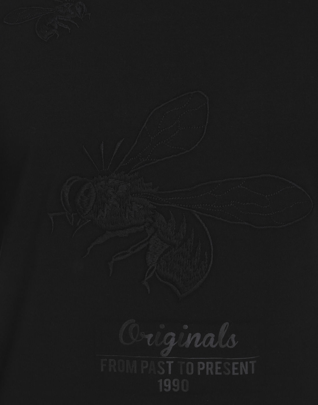 Black Bee Print Crew Neck T-Shirt