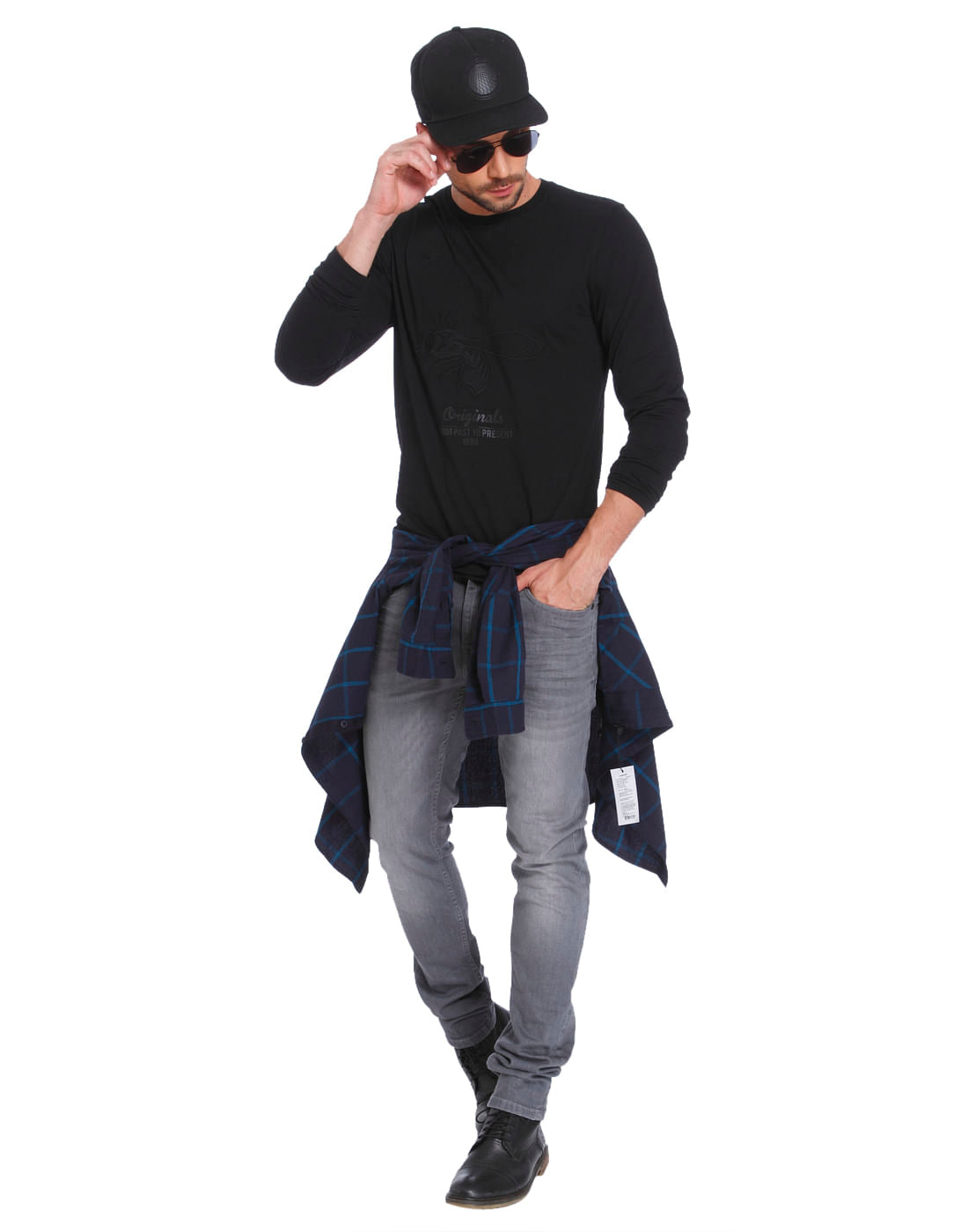 Black Bee Print Crew Neck T-Shirt