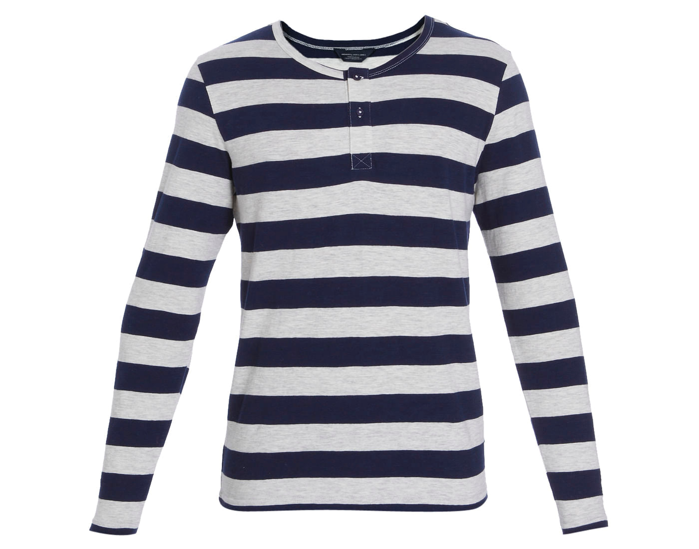 Dark Blue Striped Crew Neck T-Shirt