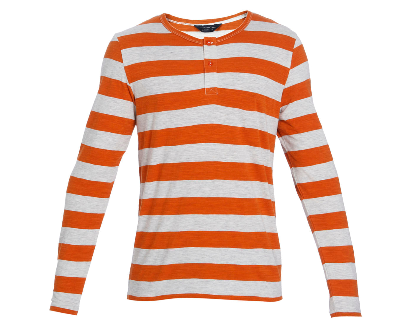 Rust Striped Crew Neck T-Shirt