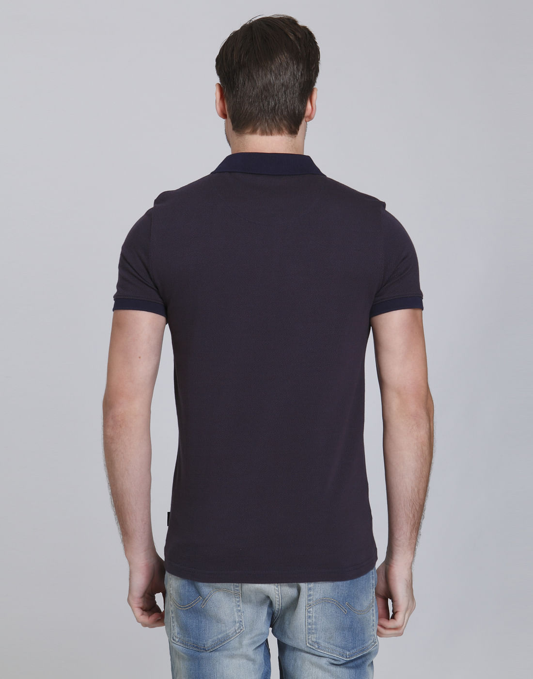Dark Blue Polo Neck T-Shirt