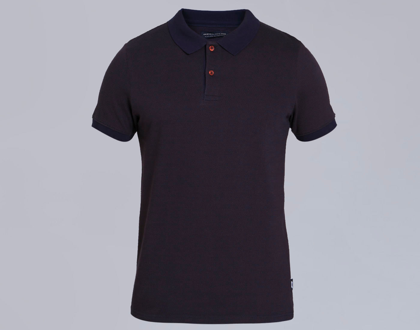 Dark Blue Polo Neck T-Shirt