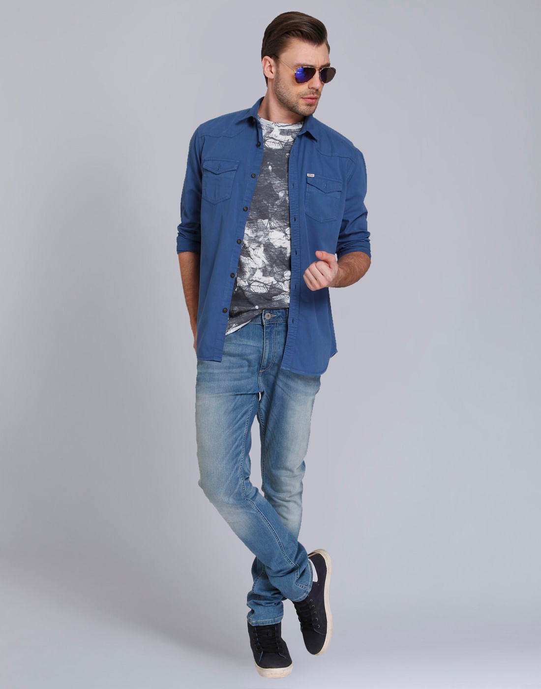White Printed Crew Neck T-Shirt