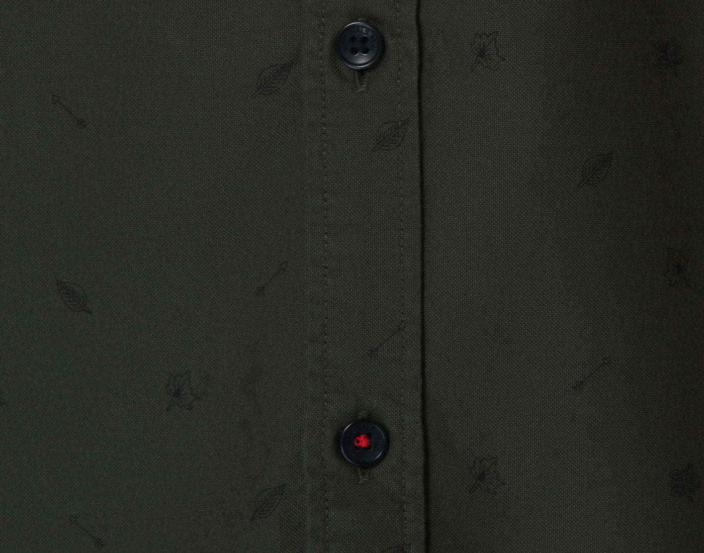 Green Leaf Print Regular Fit Shirt