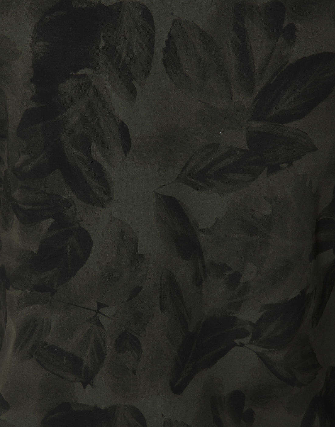 Green Leaf Print Slim Fit Shirt