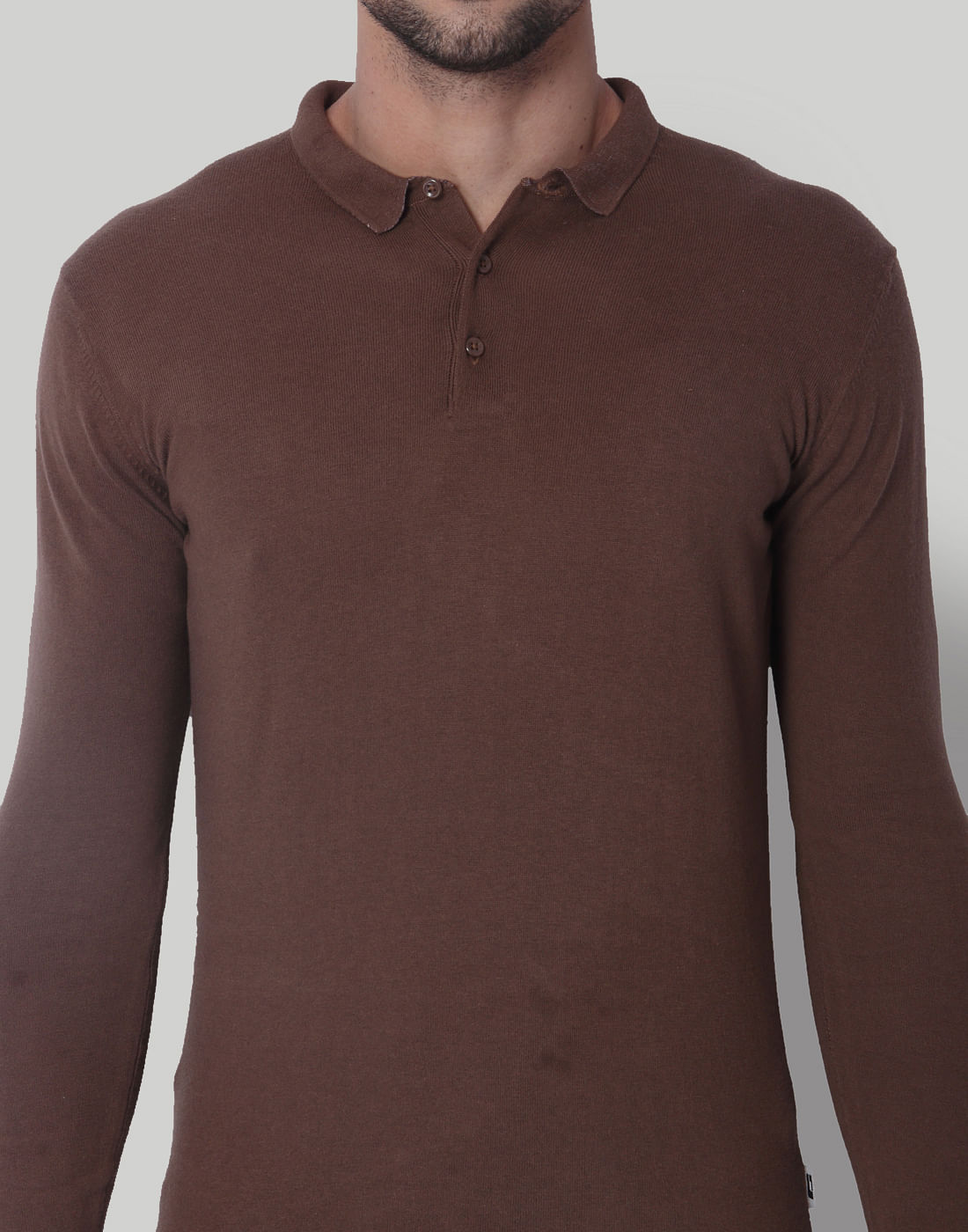 Brown Polo Neck T-Shirt
